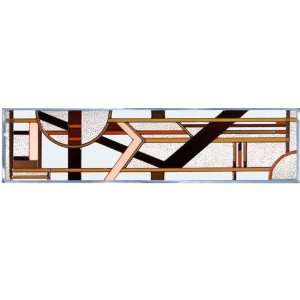 Brown ART DECO ARCHITECTURAL Suncatcher Transom Window 42x10.25 