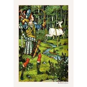  Vintage Art Hind in the Wood   The Archer   09609 8