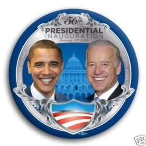   DAY JAN 20, 2009 Obama and Biden Silver Inauguration Photo Button   3
