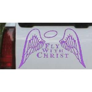 Purple 22in X 13.2in    Fly With Christ Wings and Halo Christian Car 