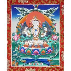  Avalokiteshvara Tibetan Buddhist Thangka   Fine Quality 