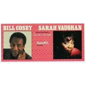  Bill Cosby & Sara Vaughn Harrahs Lake Tahoe Postcard 