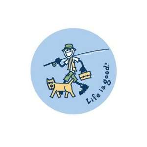 LIFE IS GOOD FISHING BUDDIES ROUND STICKERS (PACK OF 2) PERFECT FOR 