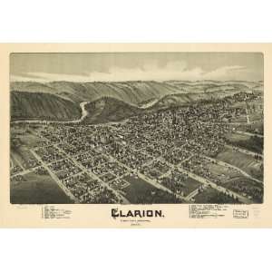  1896 Clarion Pennsylvania, Birds Eye Map