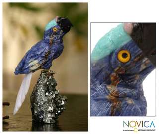 BABY PARROT Andes Art Gemstone Bird Sculpture Novica  