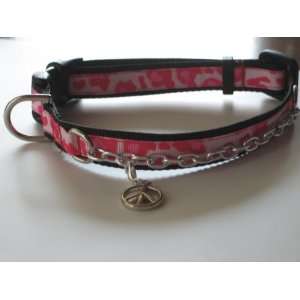 X Small Pink Leopard Print Charmed Dog and Cat Collar 1/2 