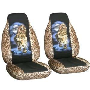 Leopard and Black Prowling seat covers for a 2008 Volkswagen Beetle 