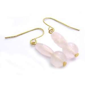  Sweet Delicate Light Pink Rose Quartz Dangling Earrings 