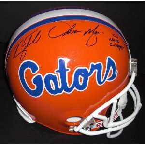 Tim Tebow and Urban Meyer Autographed Florida Gators Full Size Helmet 