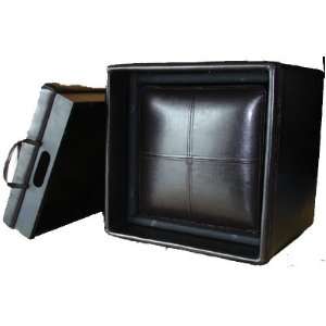 Ottoman Cube Tray Storage with Ottoman Set Great Deal Black  