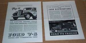Ford 1936 V 8 Trucks & Commercial Cars Ad Proof Lot  