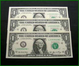 2006 $1 San Francisco Federal Reserve Star Notes   3 Consecutive