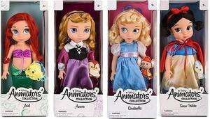 Disney Animators dolls SNOW WHITE,MERMAID ARIEL,AURORA AND CINDRELLA 