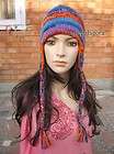 c473 100 % wool hand knit multi color adults ear