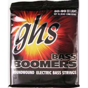 GHS Electric Bass 4 String Boomers Roundwound 34 Scale, .030   .090 