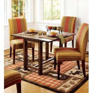 Expandable Solid Pine Breakfast Table with Distressed Honey Finish 