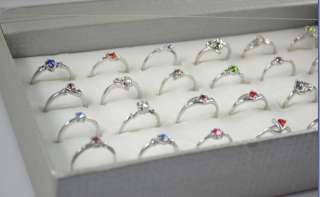 WHOLESALE LOT 40 PCS 14K WHITE GOLD WG PLATED RINGS R12  