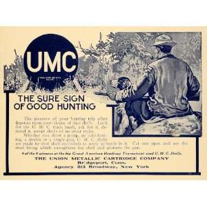  1908 Ad Union Metallic Cartridge Co Gun UMC Dog Hunting 