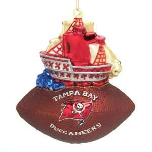   Buccaneers NFL Glass Mascot Football Ornament (6) 