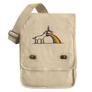    Messenger Field Bag Khaki Unicorn Vomiting Rainbow 