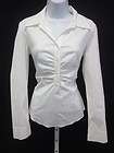 WHITE LONG SLEEVE COLLARED BOTTON UP BLOUSE SIZE SMALL  