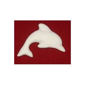  Ceramic bisque unpainted add on dolphin 