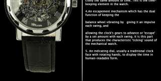 HOT MENS Wind Up Skeleton see through Mechanical watch  