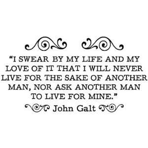 Atlas Shrugged Wall Art   John Galts Oath 32(W) x 16.7(H)