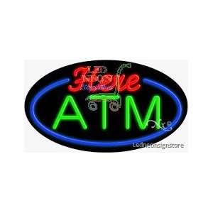  ATM Here Neon Sign 17 Tall x 30 Wide x 3 Deep 