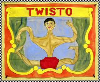 Original Vintage TWISTO Sideshow Banner, Freakshow, Carnival, Circus 
