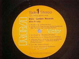 ELVIS PRESLEY  ELVIS GOLDEN RECORDS  NM/VG++ Stereo 1968 LP  orange 