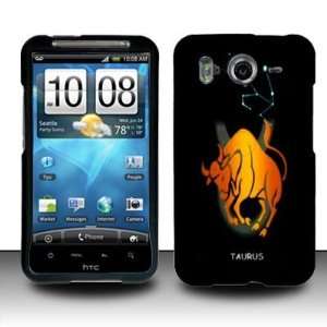  Rubberized black phone case with Taurus design for the HTC 