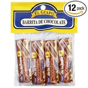 El Guapo Barrita De Chocolate, 4 Count (Pack of 12)  