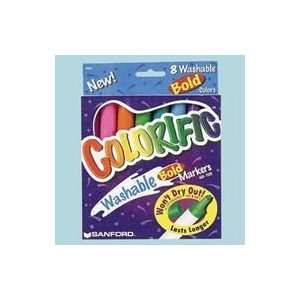  Colorific Bold Colors Washable Markers, 8 Color Set Arts 