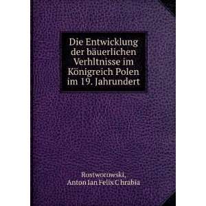   Polen im 19. Jahrundert Anton Ian Felix C hrabia Rostworowski Books