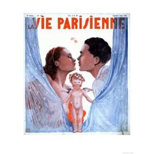 La Vie Parisienne, Kissing Cupids Magazine, France, 1935 Stretched 