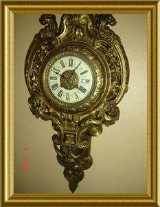 ANTIQUE GERMAN GOTHIC CARTEL WALL CLOCK WITH APPRAISAL  