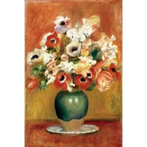Pierre August Renoir 24W by 36H  Flowers in a Vase CANVAS Edge #5 