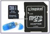 4GB KINGSTON MICRO SD SDHC 4G TF CARD + ADAPTER +READER  