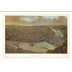  Historic St. Louis, Missouri, c. 1873 (M) Panoramic Map 