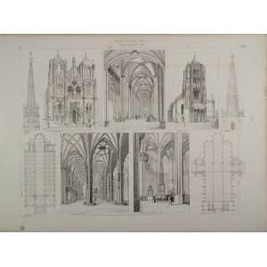  Architecture Cathedral Ulm   Original Lithograph