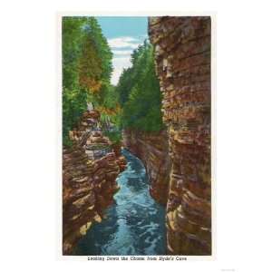 Chesterfield, New York   Looking Down Ausable Chasm from Hydes Cave 