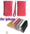 Koco Faddish Quilted PU Leather Case Wallet Cover w/ Wrist Strap for 