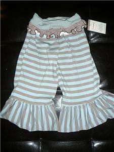NWT Persnickety Girl Blue Ruby Easter Dress Stripe Ruffles Pants 2 