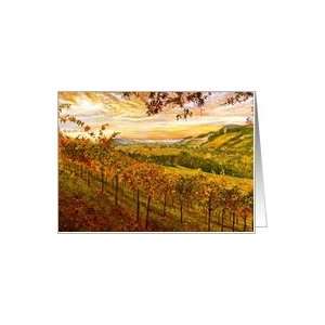 Autumn  Fall  Vineyard  Wine Country  Sunrise Card Health 