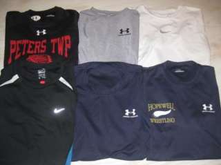 Lot 6 mens UNDER ARMOUR NIKE compression shirts S  