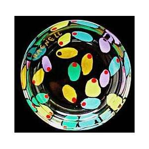 Outrageous Olives Design   Hand Painted   Coaster   3.75 inch diameter 
