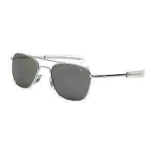   American Optical Original Pilot Sunglasses Silver 57mm Bayonet Temples