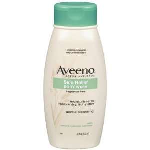  Aveeno Body Wash, Fragrance Free, 18 oz (Quantity of 4 