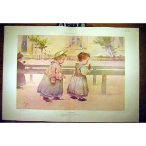  1905 Painting LEnvie Aquarelle Geoffroy Children Print 